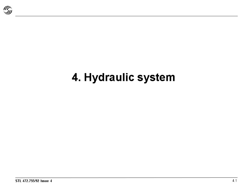 4. Hydraulic system 4.1
